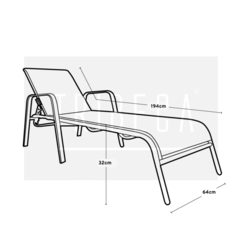 Reposera Hazel Natural - PAB031/ANT - comprar online