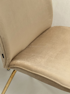 Silla Beetle Beige Base Dorada - S-28/BE en internet
