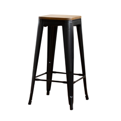 BANQUETA TOLIX NEGRA DARK WOOD  MC-012DW/N