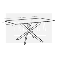 Mesa Madden Base Cromo 160 - DT2212/CR - comprar online