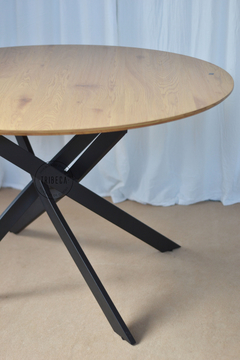Mesa Madrid Natural Base Negra 120 - DT-2217 - tienda online