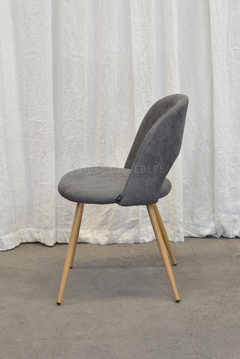 Silla Myra Gris Claro Chenille Base Natural - S-35M/GC en internet
