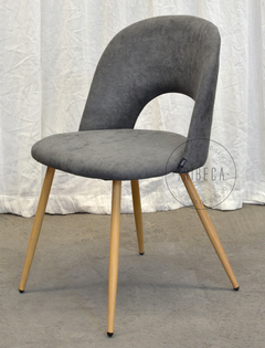 Silla Myra Gris Claro Pana Base Natutal - S-35M/GC-T - tienda online