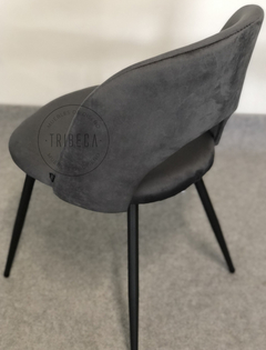 Silla Myra Gris Oscuro Pana Base Negra - S-35N/GO-T en internet