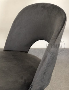 Imagen de Silla Myra Gris Oscuro Pana Base Negra - S-35N/GO-T