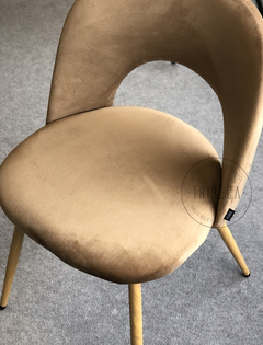 Imagen de Silla Myra Taupe Pana Base Natural - S-35M/TA-T