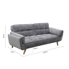 SOFÁ BED OSLO GRIS CLARO PANA OSLO-U/LG