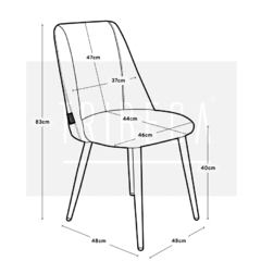 Silla Tess Gris Oscuro Pana - G-91N/GO-T - comprar online