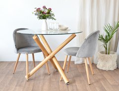 Mesa redonda Evan Base Natural - DT417/NT - tienda online