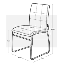 Silla Capitone Pana Gris Claro Base Cromo - P- 9011/GC-T - comprar online