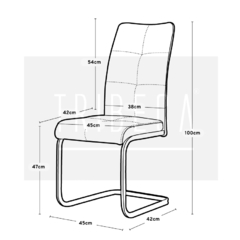 Silla Jenna Gris Oscuro Pana - DC899/GO-T - comprar online