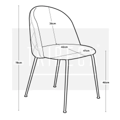 Silla Sybil Taupe Base Cromo DC608-C/TA - comprar online
