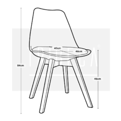 Silla Tulip negra base madera - K1191/N - comprar online