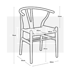 Silla Wishbone Natural Black - K575-1/BK - comprar online
