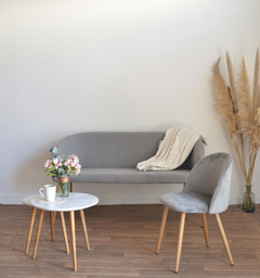 Sofá Runnie Gris Claro/Madera 2C FSF-01C/GC - comprar online