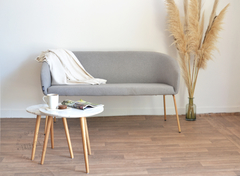 Sofá Runnie Gris Claro/Madera 2C FSF-01C/GC - tienda online