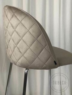 Banqueta Sybil Pana Taupe Base Cromo - DC903C/TA-T - tienda online