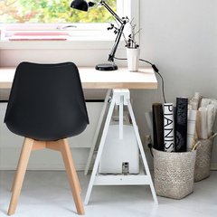 Silla Tulip negra base madera - K1191/N - TRIBECA