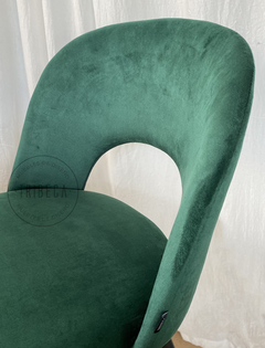 Silla Myra Verde Oscuro Pana Base Negra - S-35N/VO-T - TRIBECA
