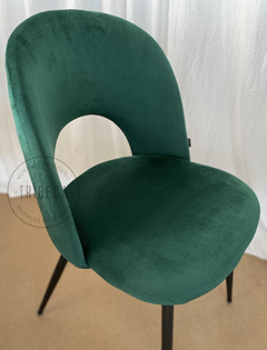 Silla Myra Verde Oscuro Pana Base Negra - S-35N/VO-T - tienda online