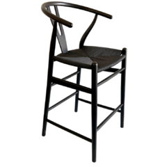 Banqueta Wishbone Full Black Kraft - WB001/FBK