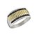 Anillo Medio Sin Fin triple diagonal Plata y Oro