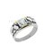 Anillo Flores con piedra carré Plata y Oro