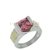 Anillo solitario ancho con piedra carré Plata y Oro