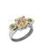 Anillo solitario doble Susannita Plata y Oro