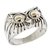 Anillo buho ancho chato Plata y Oro
