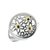Anillo sello Florcitas caladas Plata y Oro
