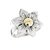 Anillo Flor 6 puntas Plata y Oro