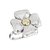 Anillo Flor 4 pétalos Plata y Oro