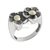 Anillo sello 2 Flores Plata y Oro