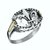 Anillo sello oval calado Flor de lis Plata y Oro