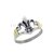 Anillo calado con Flor de lis Plata y Oro