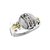Anillo sello San Expedito panther Plata y Oro