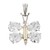 Dije mariposa con cubic grande plata y oro