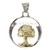 Dije cristal redondo grande arbol de la vida plata y oro - comprar online