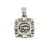 Medalla cuadrada de plata motivo central ojo de horus y apliques de oro