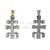 Cruz de caravacca con apliques mediana
