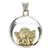 Dije cristal redondo grande angelito plata y oro - comprar online