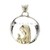 Dije cristal redondo grande virgen niña plata y oro - comprar online