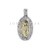 Medalla milagrosa oval grande con virola cubic engarzado y santo en oro - comprar online