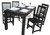 JUEGO DE COMEDOR MESA ASIA 1.35 x 0.80 + 4 SILLAS DUOMO