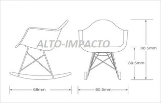 Imagen de Silla Sillon Mecedora Rocking Chair Charles Eames All Black