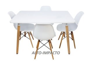Combo Mesa Eames 140 Cm + 4 Silla Dsw Eames - Alto Impacto en internet
