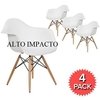 Set 4 Sillon Eames Daw Abs Base Madera Cocina - Alto Impacto