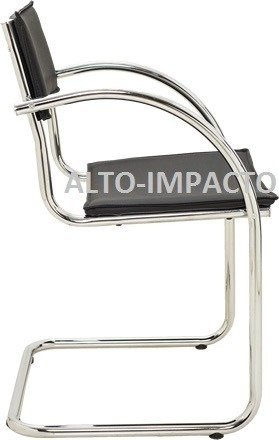 Set 2 Sillon Bahia Cromado Trineo Oficina Recepcion
