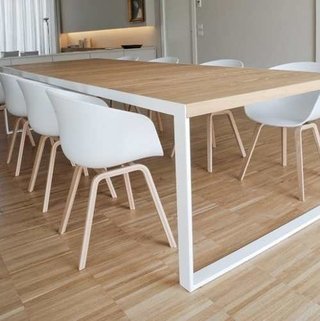 Mesa Metálica Industrial Rustica 240 * 100 + 6 Silla Hay P